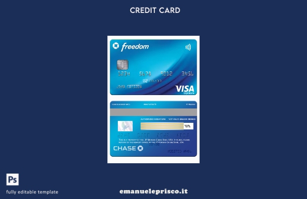 modello di carta con firma del visto per la libertà USA JP Morgan Chase Bank in 